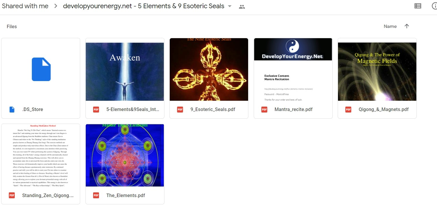 Developyourenergy.net - 5 Elements & 9 Esoteric Seals