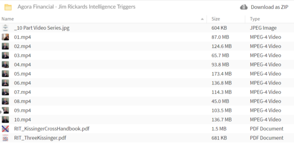 Agora Financial - Jim Rickards Intelligence Triggers