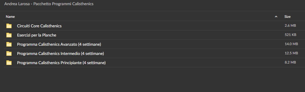 Andrea Larosa - Pacchetto Programmi Calisthenics