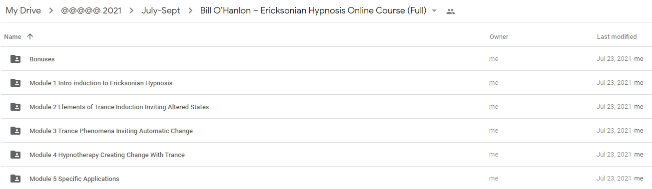 Bill O'Hanlon - Ericksonian Hypnosis Online Course (Full),