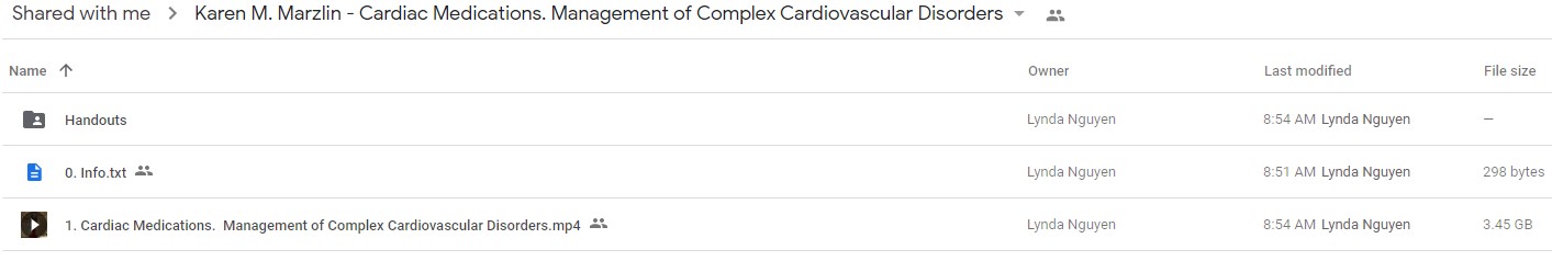 Cardiac Medications Management of Complex Cardiovascular Disorders - Karen M. Marzlin