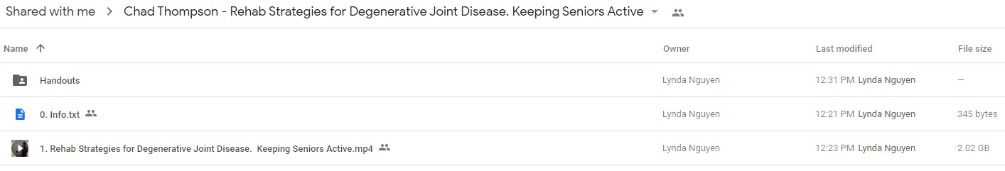 Chad Thompson - Rehab Strategies for Degenerative Joint Disease Keeping Seniors Active