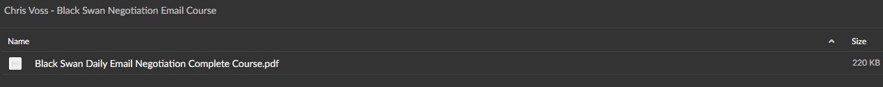 Chris Voss - Black Swan Negotiation Email Course