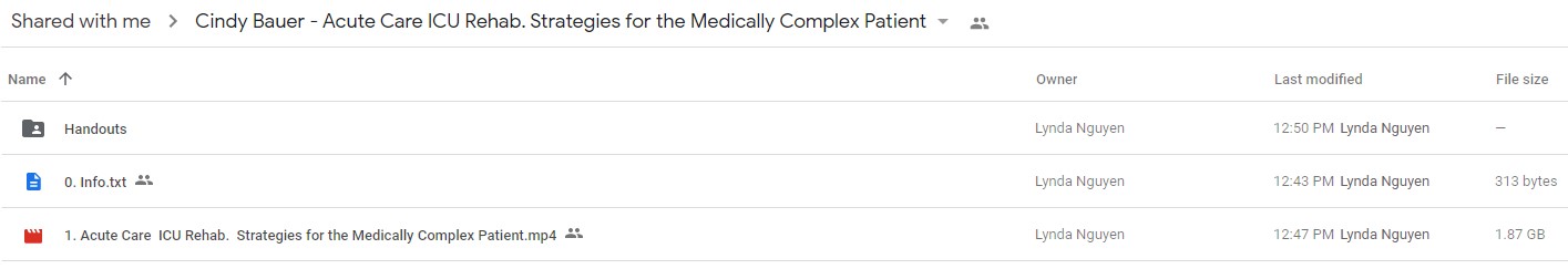 Cindy Bauer - Acute Care & ICU Rehab Strategies for the Medically Complex Patient