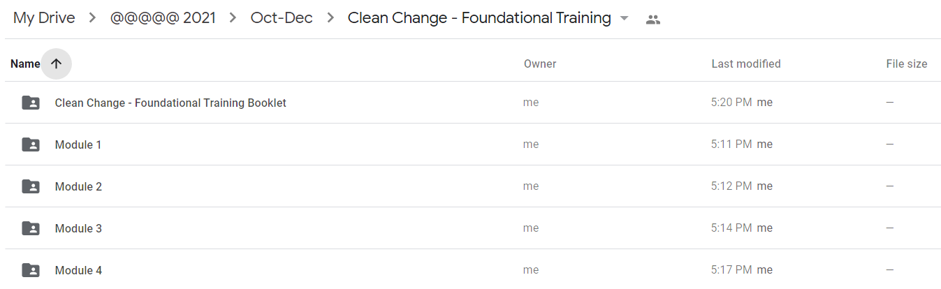 Clean Change - Foundational Training