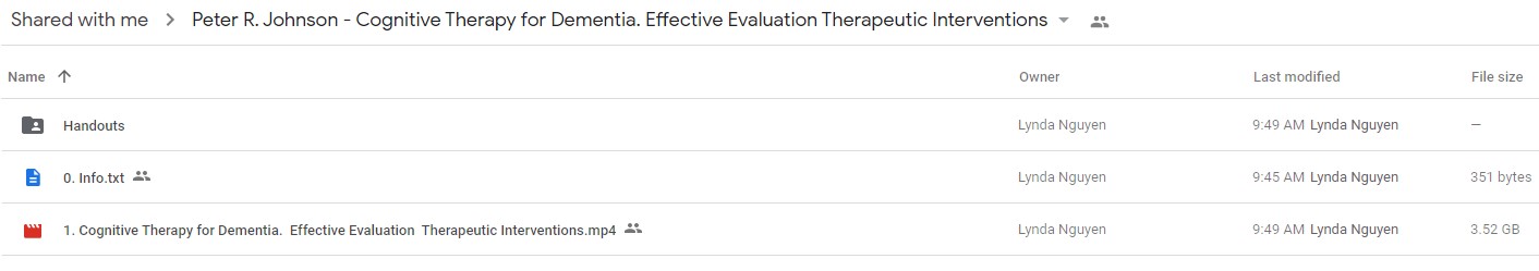 Cognitive Therapy for Dementia Effective Evaluation & Therapeutic Interventions - Peter R. Johnson