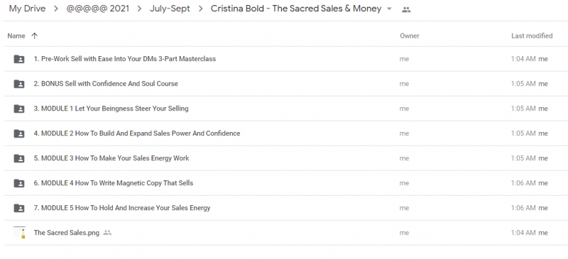 Cristina Bold - The Sacred Sales & Money