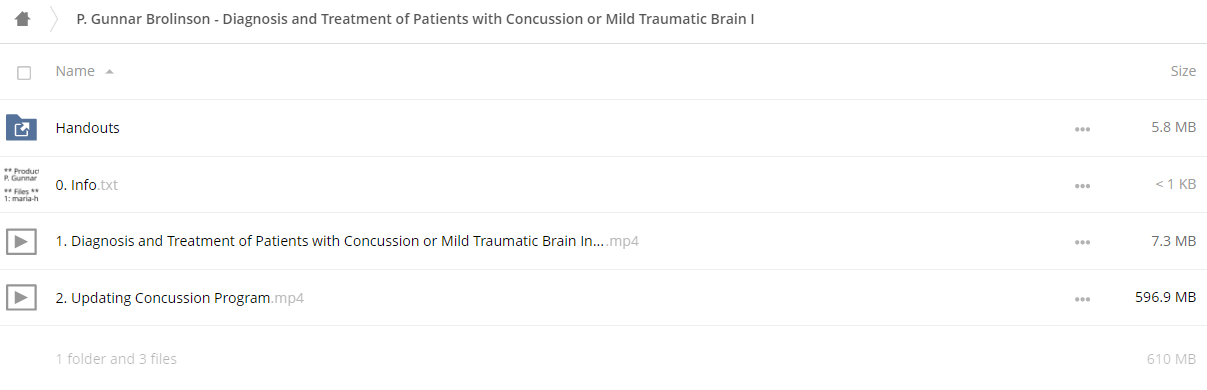 Diagnosis and Treatment of Patients with Concussion or Mild Traumatic Brain Injury