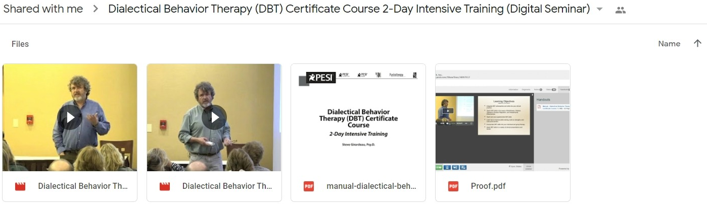 Dialectical Behavior Therapy (DBT) Certificate Course; 2-Day Intensive Training - Steven Girardeau