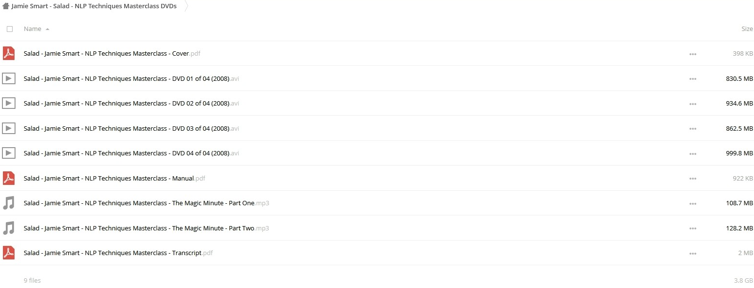 Jamie Smart - Salad - NLP Techniques Masterclass DVDs