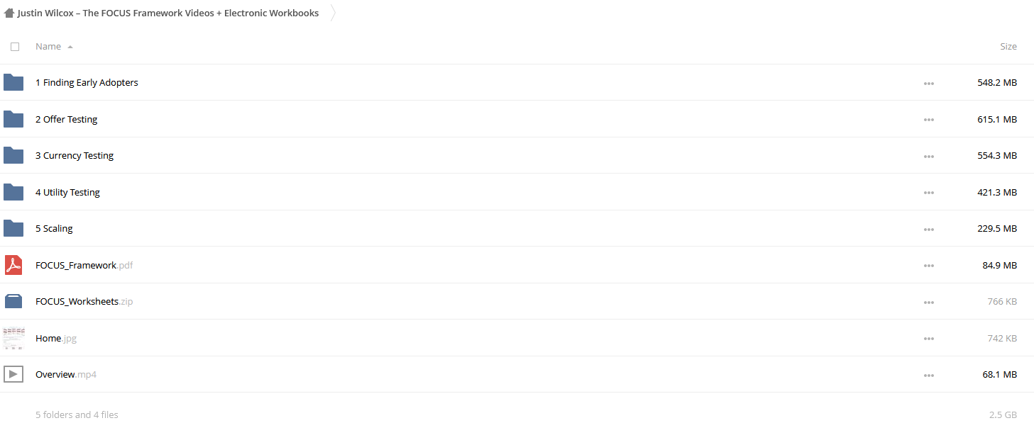 Justin Wilcox - The FOCUS Framework Videos + Electronic Workbooks