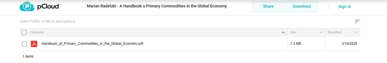 Marian Radetzki - A Handbook o Primary Commodities in the Global Economy