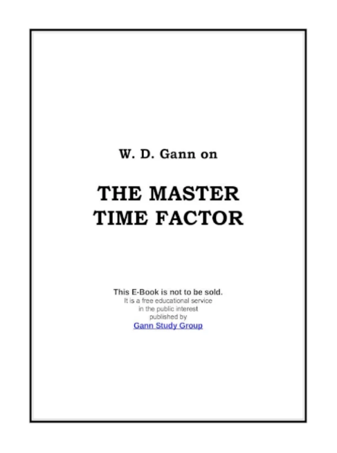 Master Time Factor & Forecasting by Mathematical Rules