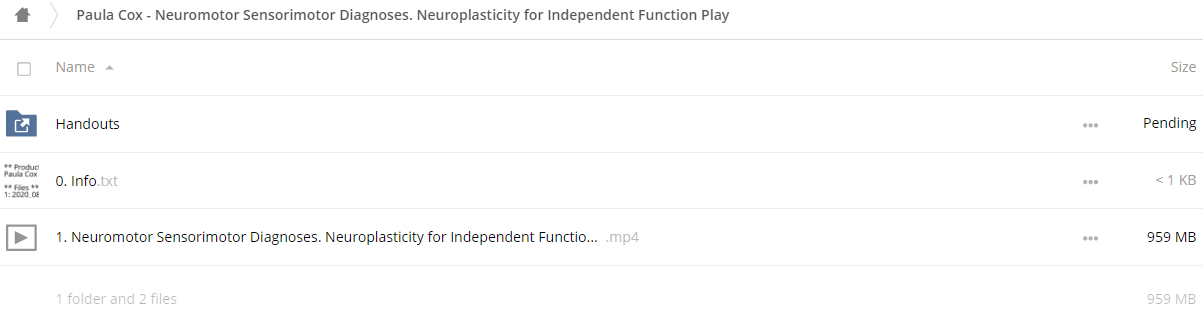 Neuromotor & Sensorimotor Diagnoses