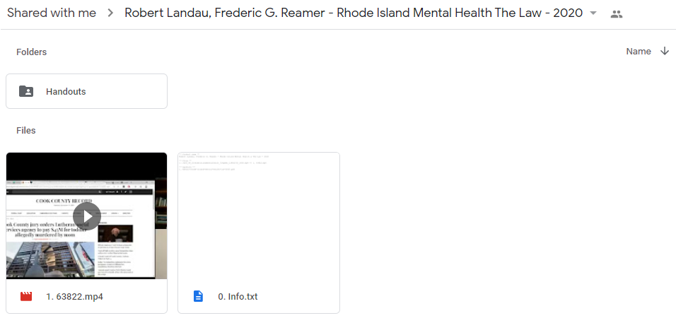 Rhode Island Mental Health & The Law - 2020