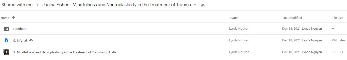 Janina Fisher - Mindfulness and Neuroplasticity in the Treatment of Trauma