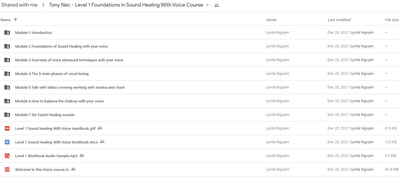 Tony Nec - Level 1 Foundations in Sound Healing With Voice Course