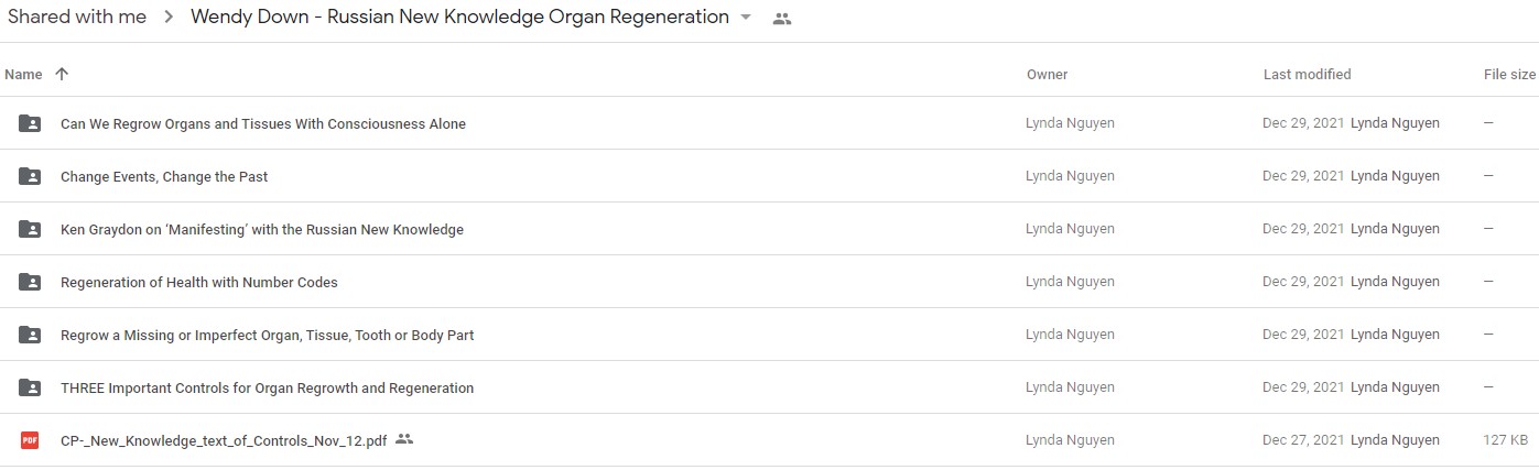 Wendy Down - Russian New Knowledge Organ Regeneration