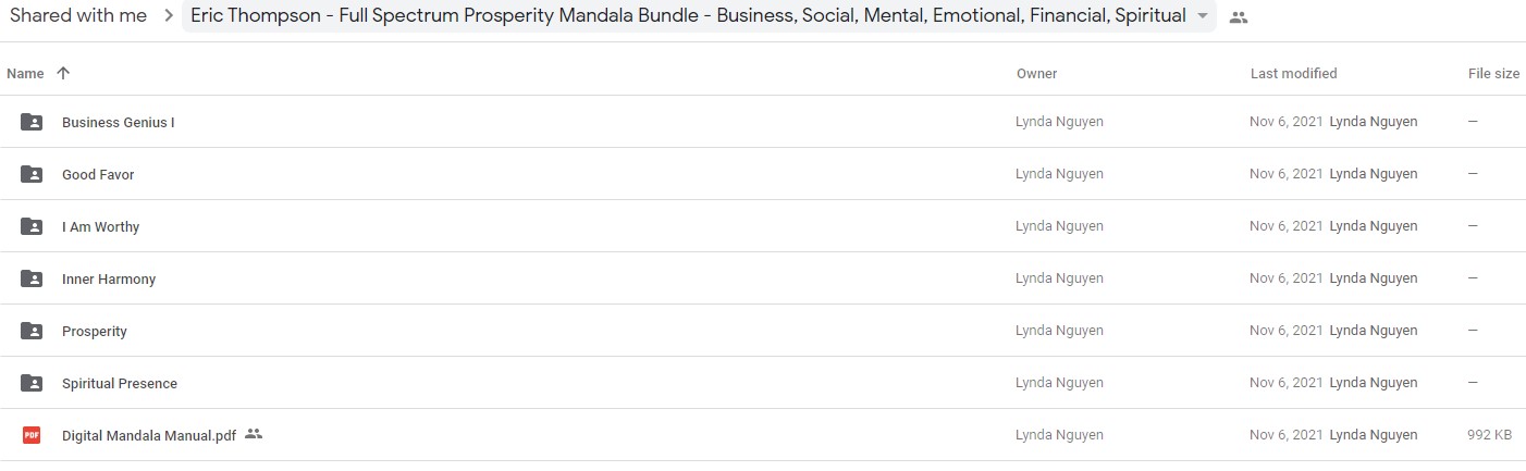 Eric Thompson - Full Spectrum Prosperity Mandala Bundle - Business Social Mental Emotional Financial Spiritual