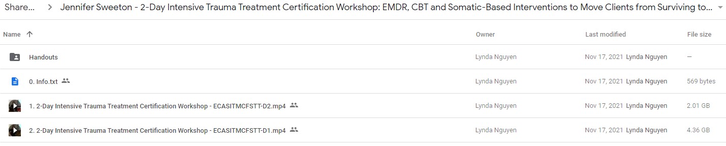 Jennifer Sweeton - 2-Day Intensive Trauma Treatment Certification Workshop EMDR, CBT and Somatic-Based Interventions to Move Clients from Surviving to Thriving