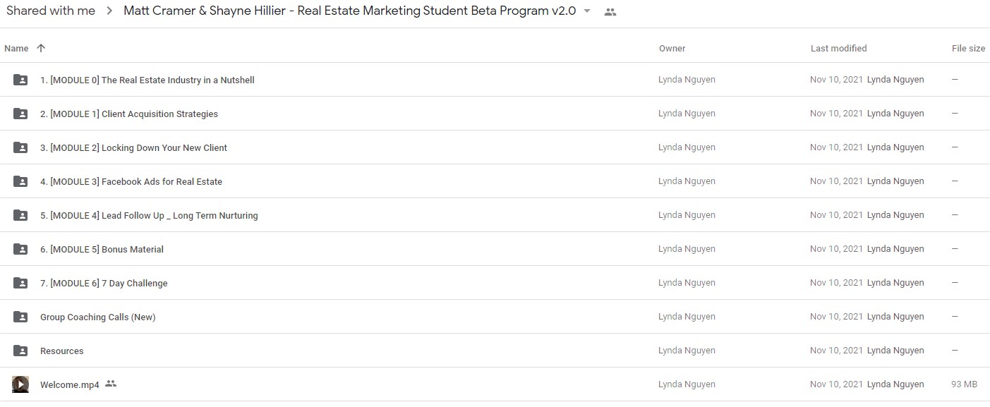 Matt Cramer & Shayne Hillier - Real Estate Marketing Student Beta Program v2.0